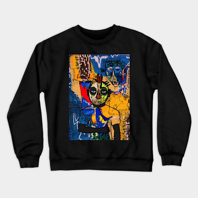 Immerse in the Artistry of Flamingo DAO - A MaleMask NFT with StreetEye Color and Street ArtGlyph Background Crewneck Sweatshirt by Hashed Art